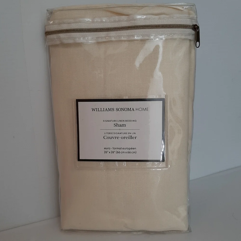Williams Sonoma Signature Linen Euro Sham Ivory